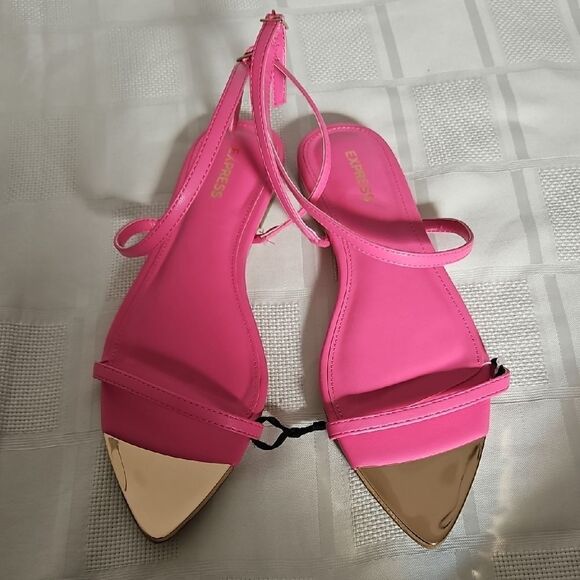 Express Pink and Gold Women's Sandals - Picture 13 of 16